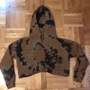 Bleach Washed Cropped Hoodie
